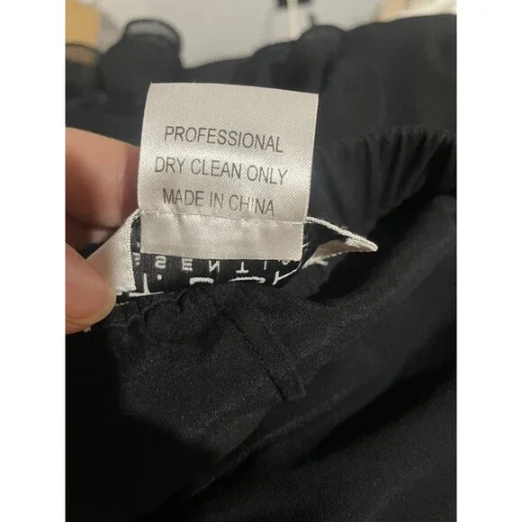 St. John Evening Women’s Santana Knit Silk Ruffle 2pc Pant Suit size 14 Black - Picture 7 of 11